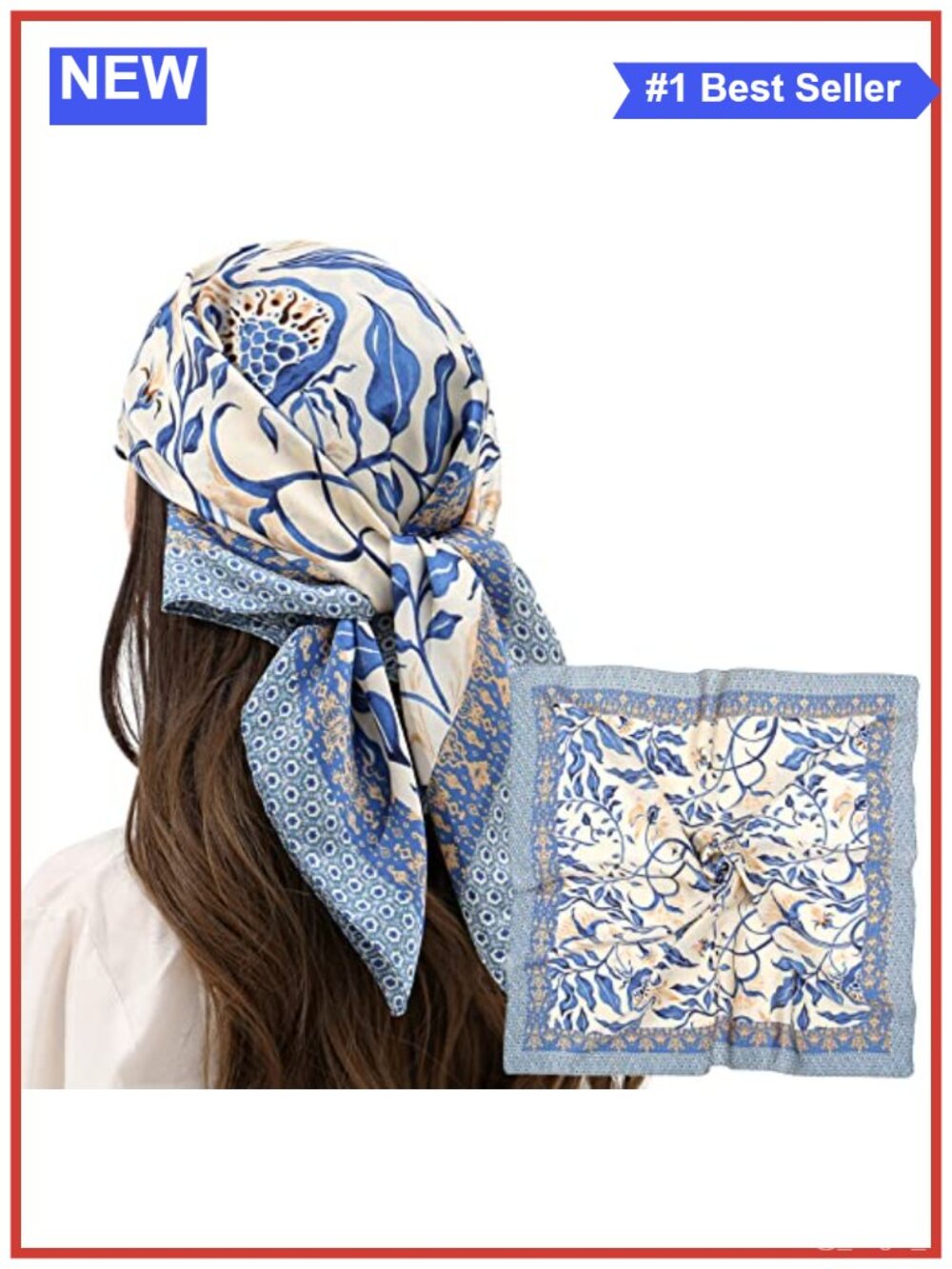Satin Silk-Like Square Scarf Hair Wrap Neck Scarf 27.5in Polyester